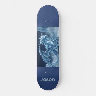 Epic 3D Blue Ice Dragon  Skateboard