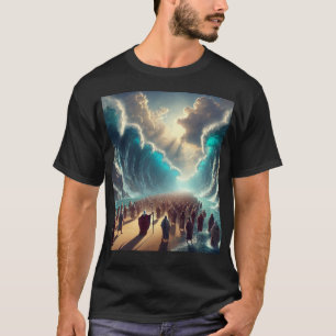 Epic 3D Parting of the Red Sea by Moses Design. T-Shirt