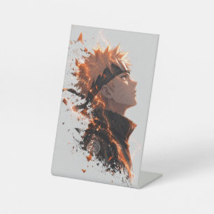 Epic Anime Ninja Flame Graphic Acrylic Tabletop Pedestal Sign