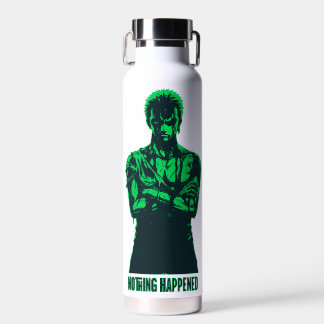 Epic Anime Swordsman "Nothing Happened" Gym Water Bottle