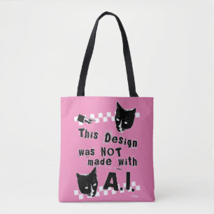 Epic Anti Artificial Intelligence Funny Statement Tote Bag