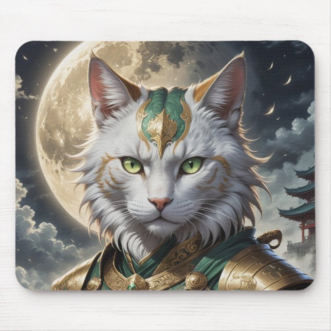 Epic Armoured Cat Warrior Mouse Pad (Front)