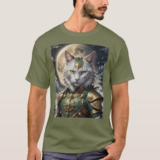 Epic Armoured Cat Warrior T-Shirt (Front)