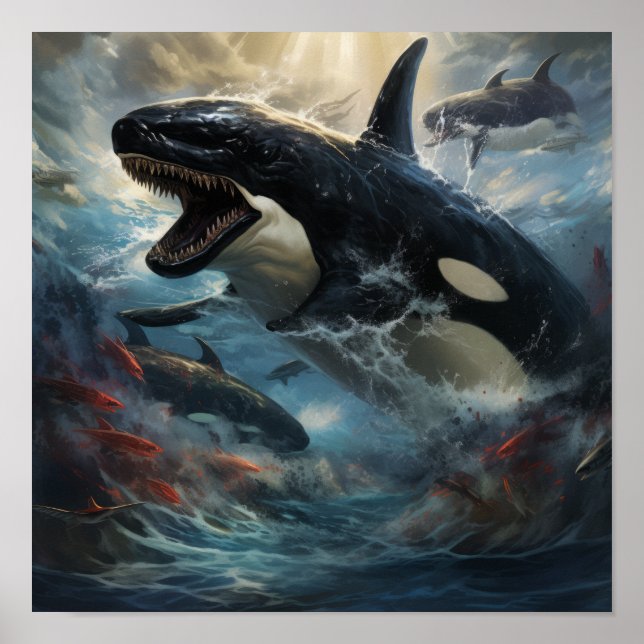 Epic Battle of Orca vs. Godzilla - Stunning Poster (Front)