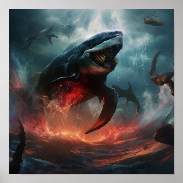 Epic Battle: Orca vs. Kraken Poster - Spectacular  (Front)