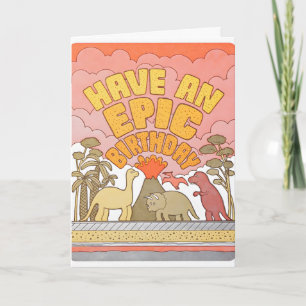 Epic Birthday Dinos Letterpress Card