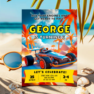 Epic Birthday Racing Car Adventure Invitation