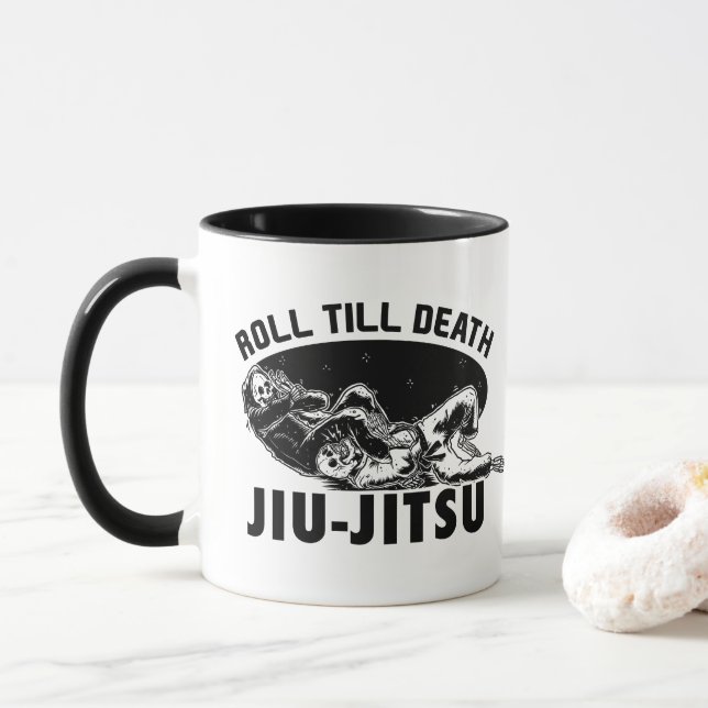 Epic Bjj Coffee Mug Grim Reaper Jiu-jitsu Armbar (With Donut)