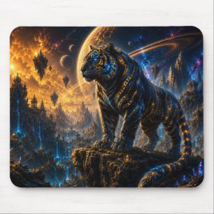 Epic Blue & Gold Celestial Tiger Mouse Pad