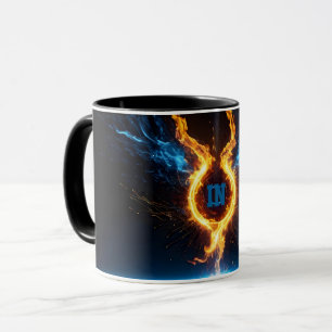Epic Blue Orange Fire Ring Elemental Magic Mug