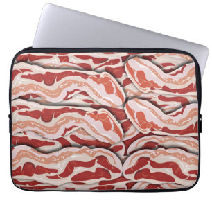 Epic Breakfast Illustrated Bacon Pattern Design Laptop Sleeve