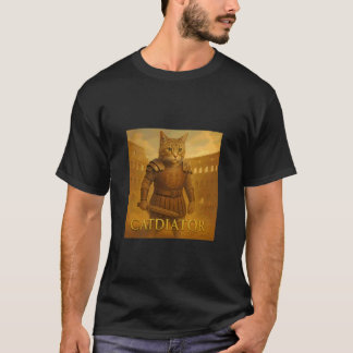 Epic Cat Gladiator in Roman Arena Vintage Warrior T-Shirt