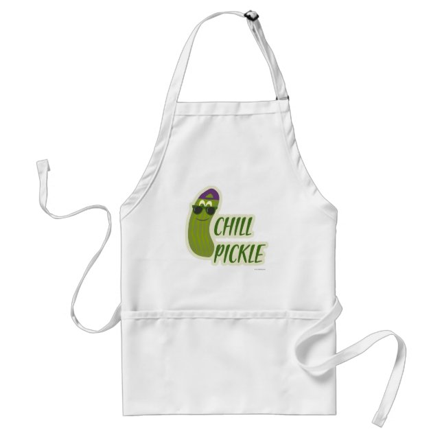 Epic Chill Pickle Funny Veggie Cartoon Fun Standard Apron (Front)