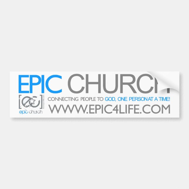 Epic Church Bumper Sticker (Front)