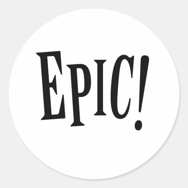 Epic Classic Round Sticker (Front)