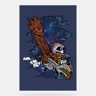 Epic Cosmic Adventure – Galactic Warrior and Rebel Acrylic Sign