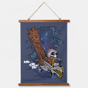 Epic Cosmic Adventure – Galactic Warrior and Rebel Hanging Tapestry