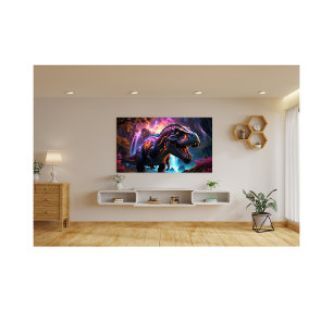 Epic Cosmic Dinosaur Fantasy Vibrant Landscape Photo Print