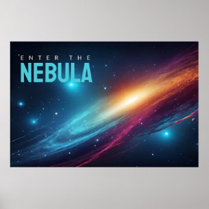 Epic Cosmic Supernova Neon Abstract Space Art Post Poster