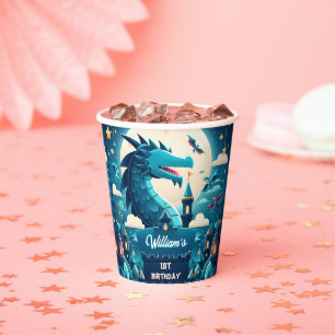 Epic Cute Kids Hero Boys Girls Dragon 1st Birthday Paper Cups