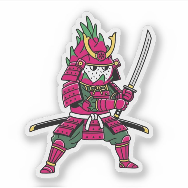 Epic Dragon Fruit Samurai Warrior Katana Illustrat (Front)
