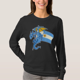 Epic Dragon With Argentina Flag Argentinian T-Shirt