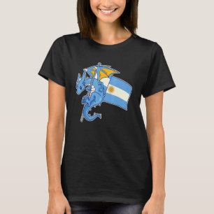 Epic Dragon With Argentina Flag Argentinian T-Shirt