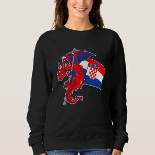 Epic Dragon With Croatia Flag Croatian Sweatshirt