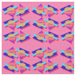 Epic Eighties Memphis Neon Triangle Patterns Fabric