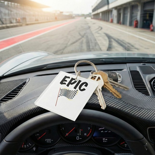 Epic Finish Line Checkered Racing Flag Key Ring (Creator Uploaded)