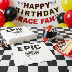Epic Finish Line Checkered Racing Flag Napkin