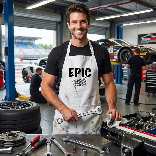 Epic Finish Line Checkered Racing Flag Standard Apron (Creator Uploaded)