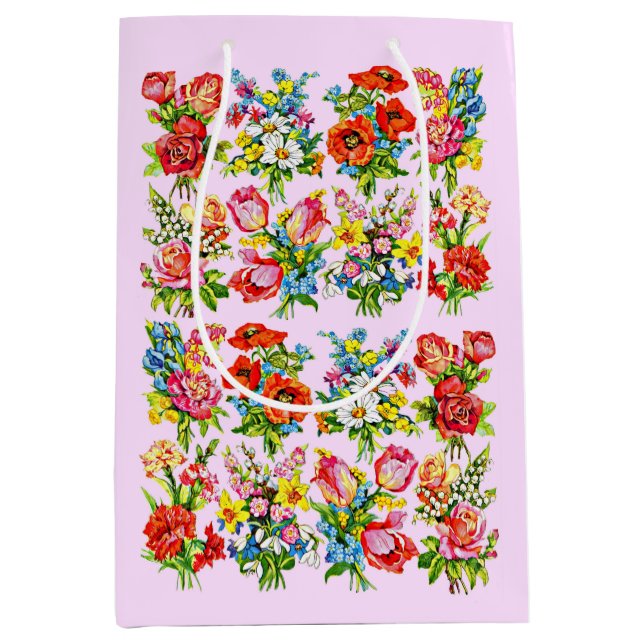 epic floral flower collection print medium gift bag (Front)