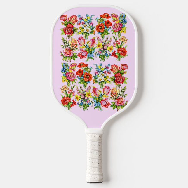 epic floral flower collection print pickleball paddle (Front)