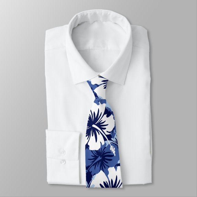 Epic Floral Hibiscus Hawaiian Necktie (Tied)