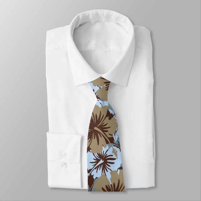 Epic Floral Hibiscus Hawaiian Necktie (Tied)