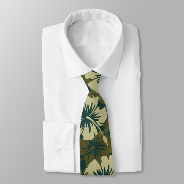 Epic Floral Hibiscus Hawaiian Necktie (Tied)