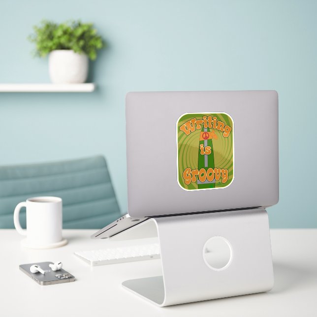 Epic Fun Groovy Hippie Pen Author Art (Laptop On Desk)