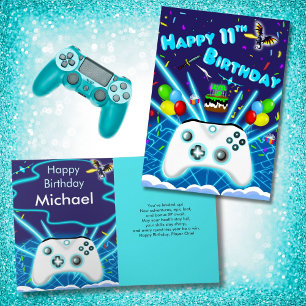 Epic Gamer Happy 11th Birthday Card Critical Hit!
