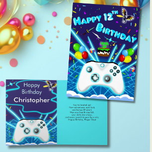 Epic Gamer Happy 12th Birthday Card Critical Hit!