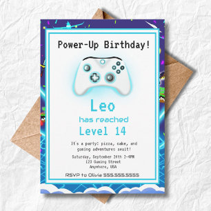 Epic Gamer Happy 14 Birthday Invite Critical Hit!
