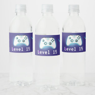 Epic Gamer Happy 15 Birthday Critical Hit! Water Bottle Label