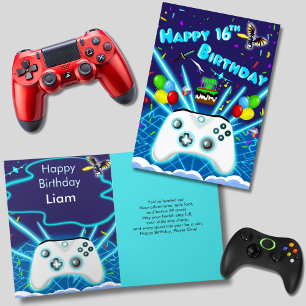 Epic Gamer Happy 16th Birthday Card Critical Hit!