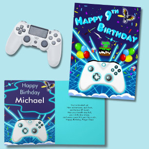 Epic Gamer Happy 9th Birthday Card Critical Hit!