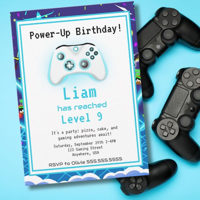 Epic Gamer Happy 9th Birthday Invite Critical Hit! (Creator Uploaded)