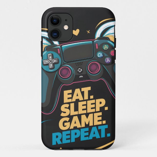 Epic Gaming Gear.  Eat. Sleep. Game. Repeat. Winge Case-Mate iPhone Case (Back)