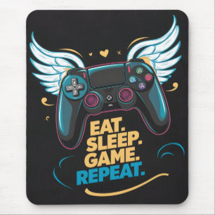 Epic Gaming Gear. Eat. Sleep. Game. Repeat. Winge Mouse Pad