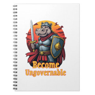 Epic Gladiator Warrior Moo Deng Hippo Become Ungov Notebook