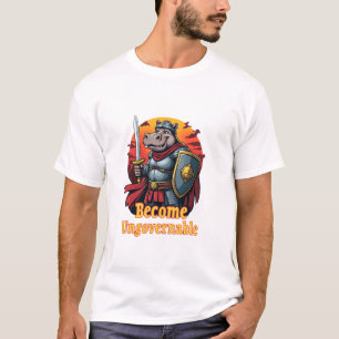 Epic Gladiator Warrior Moo Deng Hippo Become Ungov T-Shirt