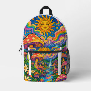 Epic Golden Dragon and Pink Floral Fantasy Backpac Printed Backpack